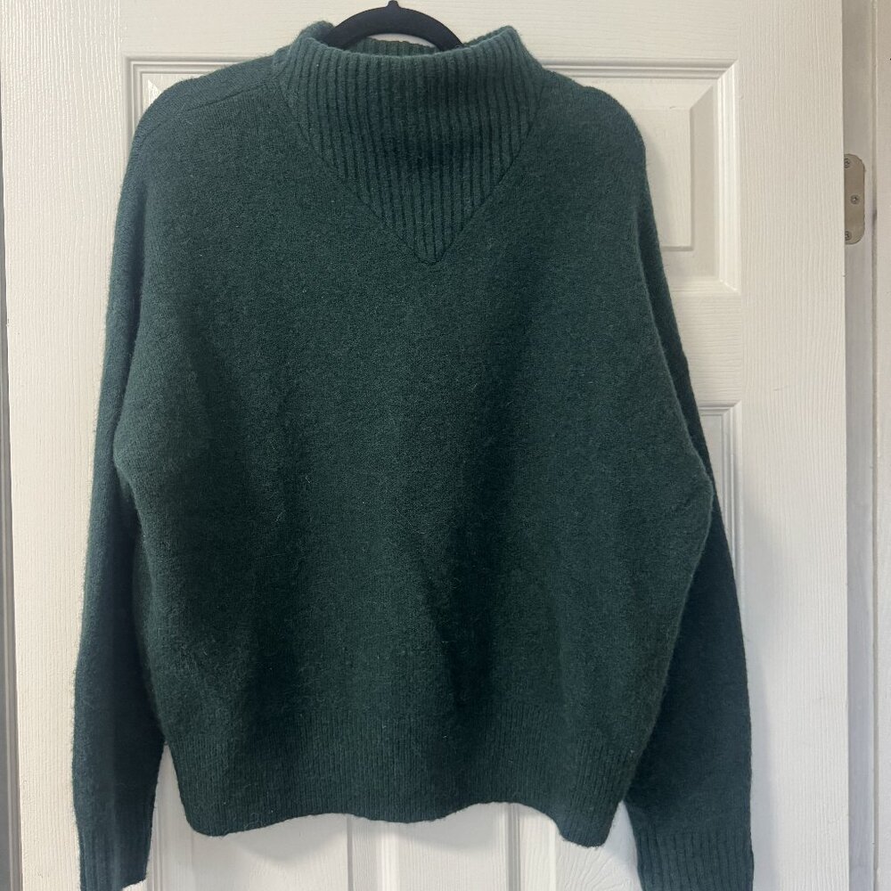 Madewell Dillon Mockneck sweater in Heathered Spruce Dark Green